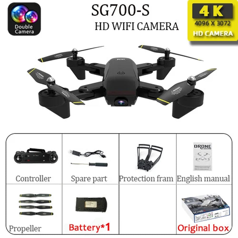 Sg700D 4K Drone with Camera Wifi Fpv Drone Hd Optical Flow Dual Camera with Gesture Photograph Altitude Hold Mode SG700 SG700S