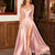 Women'S High Split A-Line Satin Fashion Designer Prom Dresses (Long)