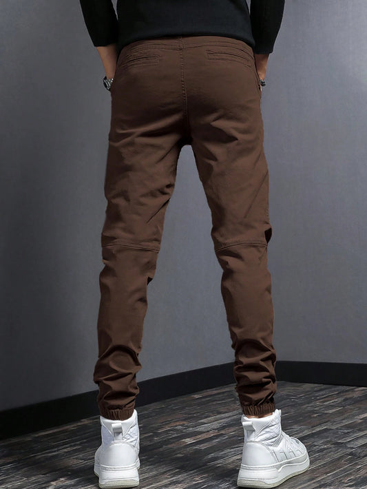 Manfinity Men Solid Slant Pocket Pants