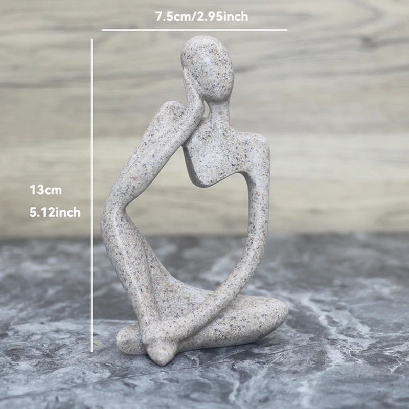 The Thinker Abstract Statues Sculptures Yoga Figurine Nordic Living Room Home Decor Decoration Maison Accessories Desk Ornaments