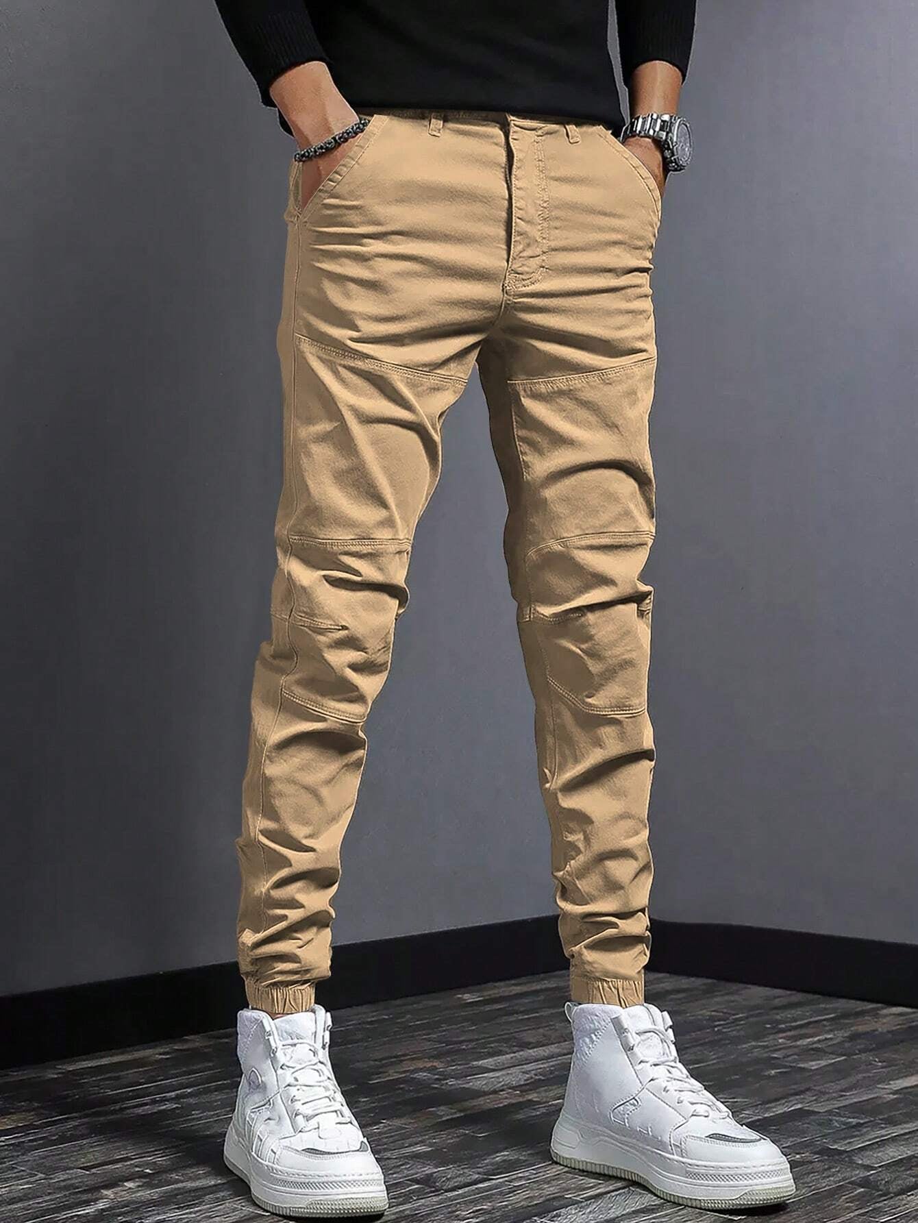 Manfinity Men Solid Slant Pocket Pants