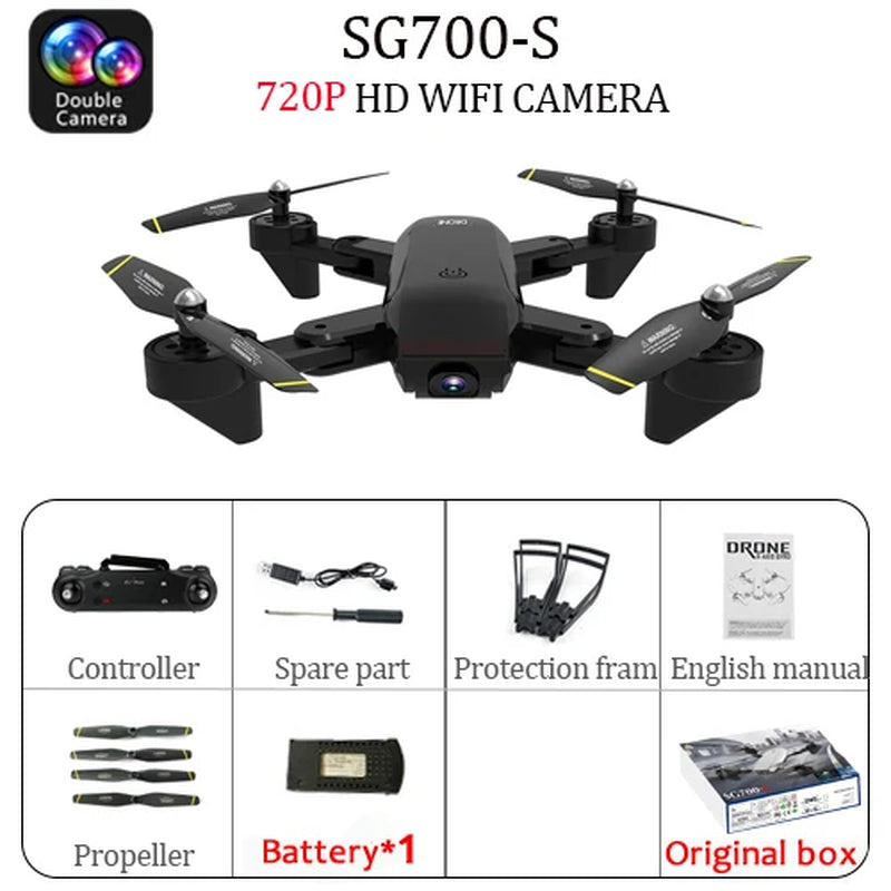 Sg700D 4K Drone with Camera Wifi Fpv Drone Hd Optical Flow Dual Camera with Gesture Photograph Altitude Hold Mode SG700 SG700S