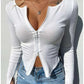 Women'S V Neck Crop Knitted Tops Fashion Designer Jerseys