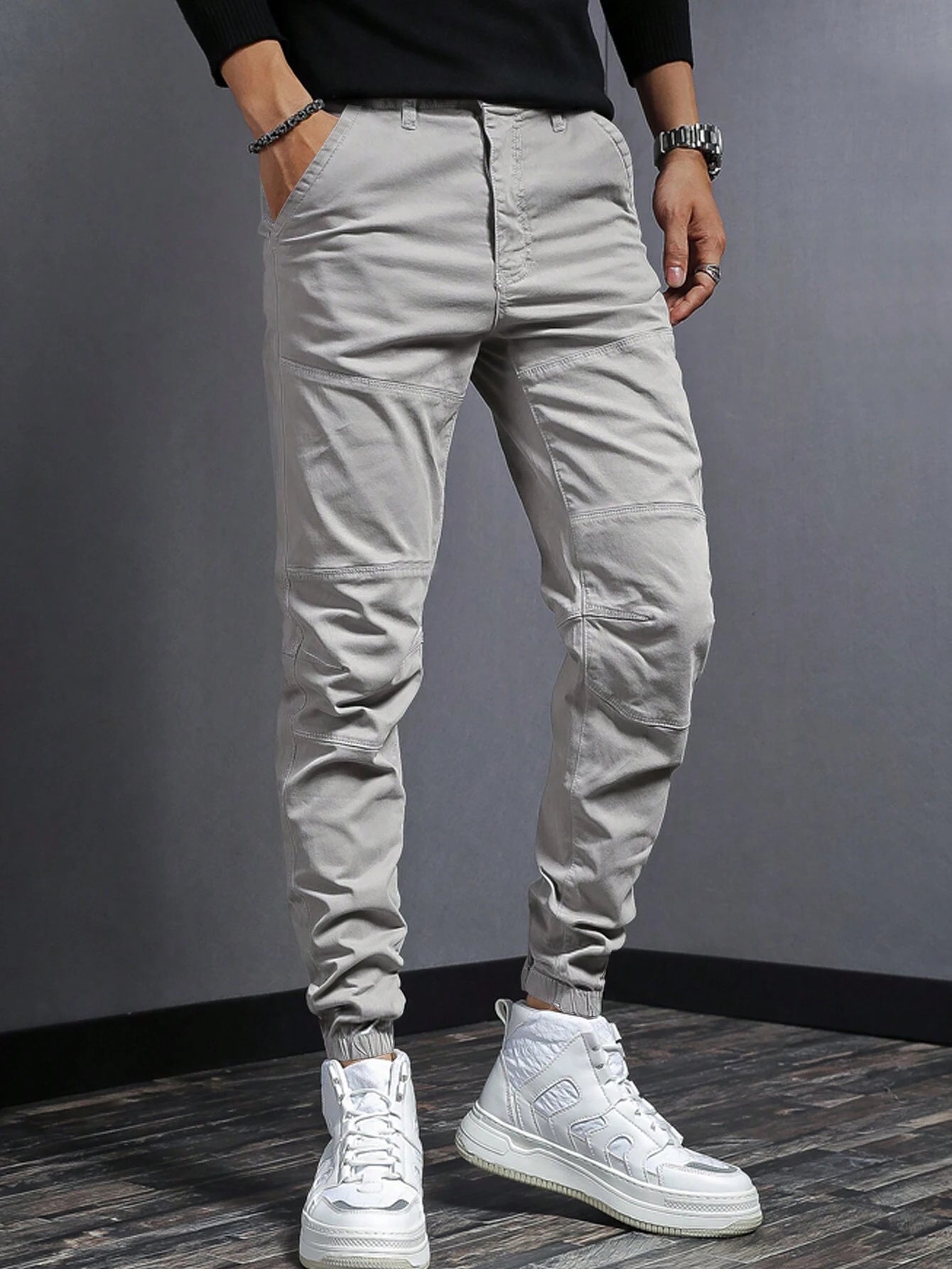 Manfinity Men Solid Slant Pocket Pants