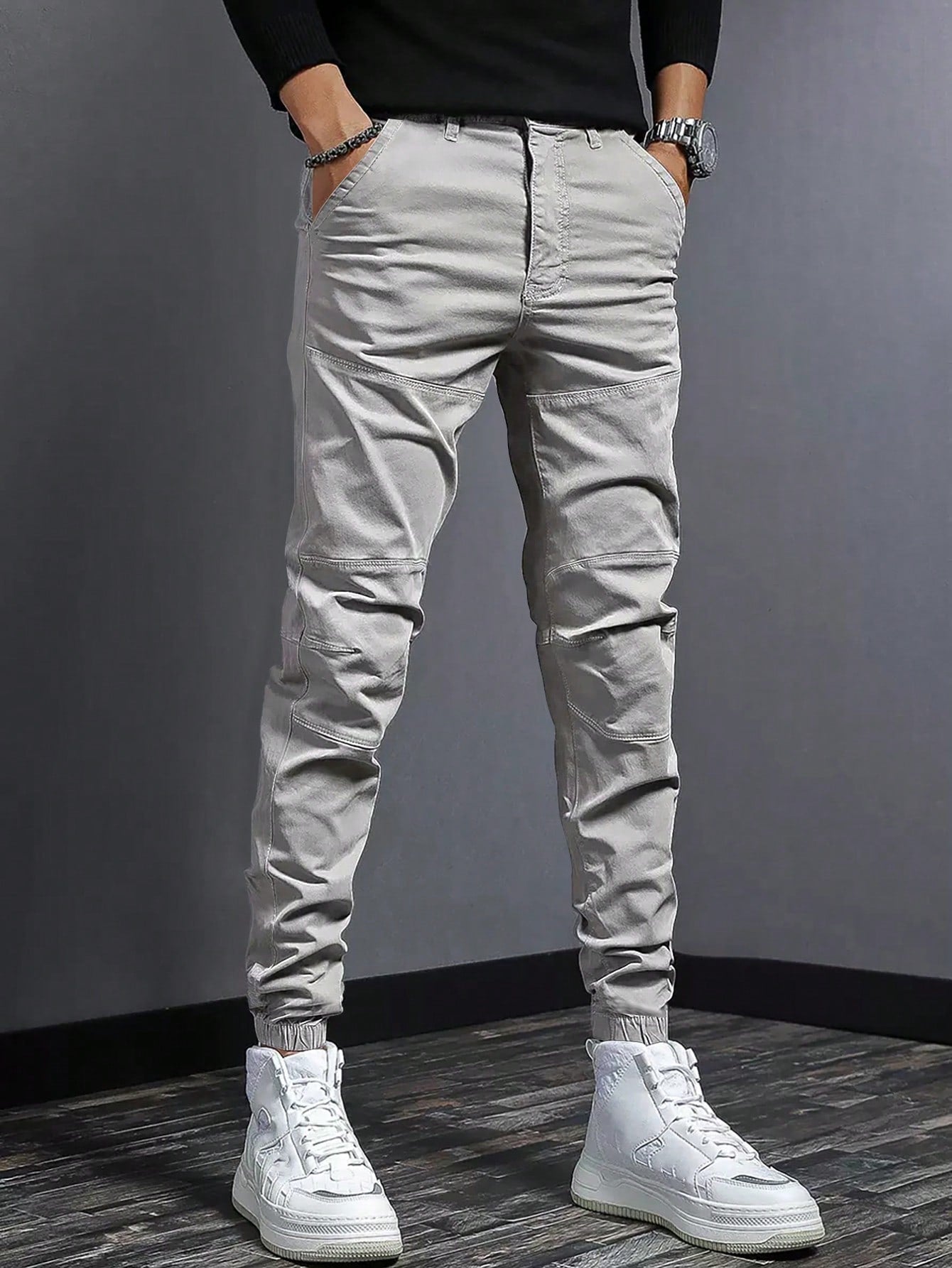 Manfinity Men Solid Slant Pocket Pants