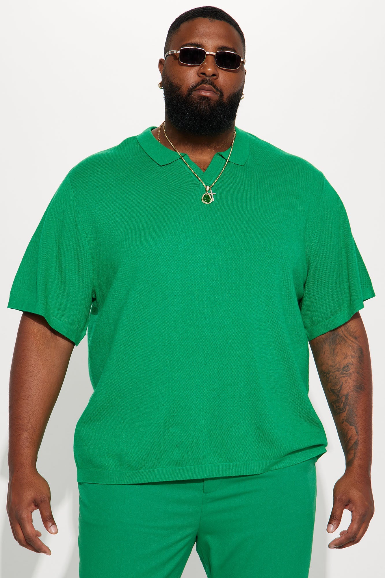 Stacks Knit Short Sleeve Shirt - Green