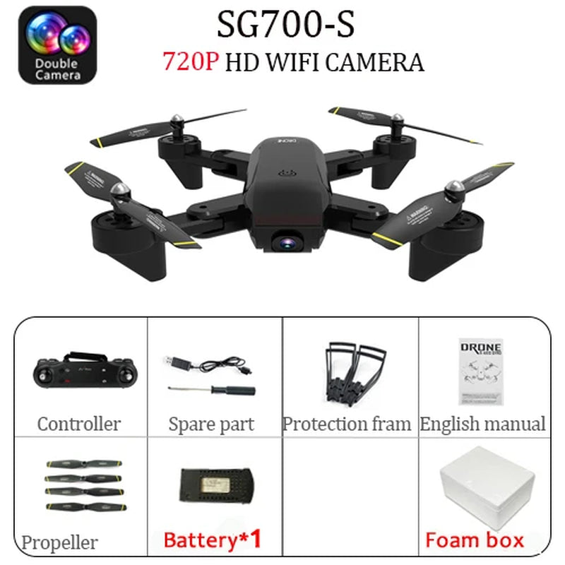 Sg700D 4K Drone with Camera Wifi Fpv Drone Hd Optical Flow Dual Camera with Gesture Photograph Altitude Hold Mode SG700 SG700S