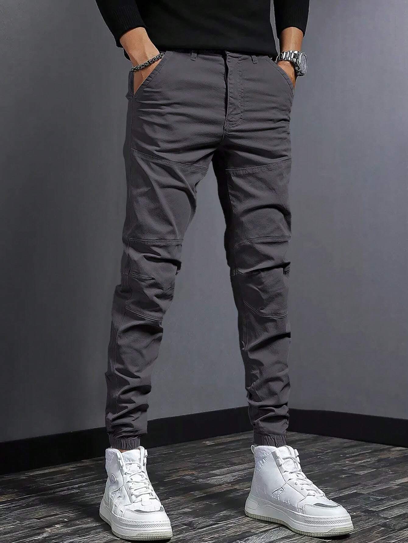 Manfinity Men Solid Slant Pocket Pants