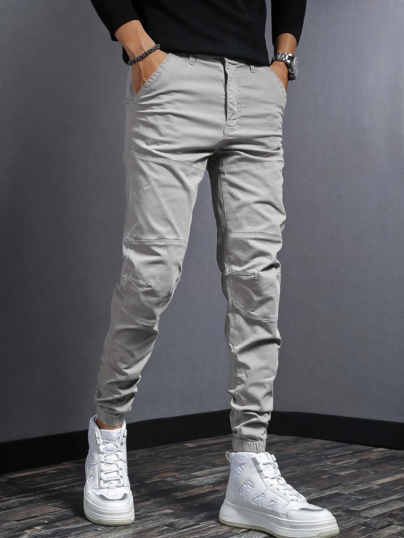 Manfinity Men Solid Slant Pocket Pants