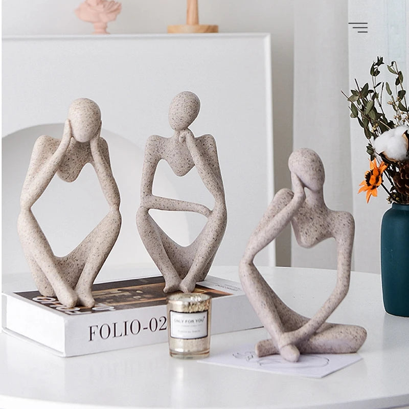 The Thinker Abstract Statues Sculptures Yoga Figurine Nordic Living Room Home Decor Decoration Maison Accessories Desk Ornaments