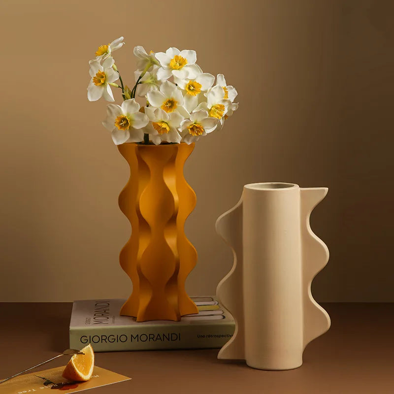 Nordic Vase Ceramic Home Decor Table Decoration Living Room Flower Arrangement Dry Flower Decoration Porch Flower Vase Gift