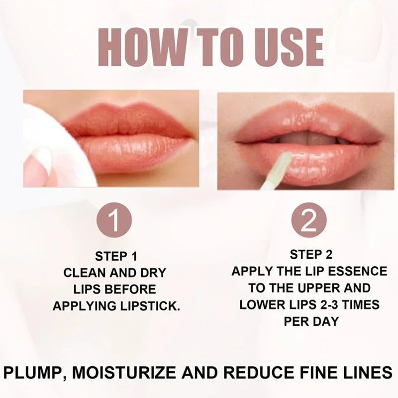 Instant Volumising Lips Serum Plumper Repairing Reduce Fine Lines Fuller Filler Bigger Pulp Lips Moisturizing Care Essence 10ML