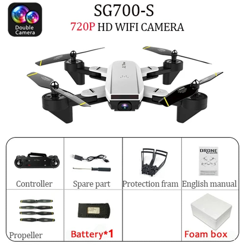 Sg700D 4K Drone with Camera Wifi Fpv Drone Hd Optical Flow Dual Camera with Gesture Photograph Altitude Hold Mode SG700 SG700S