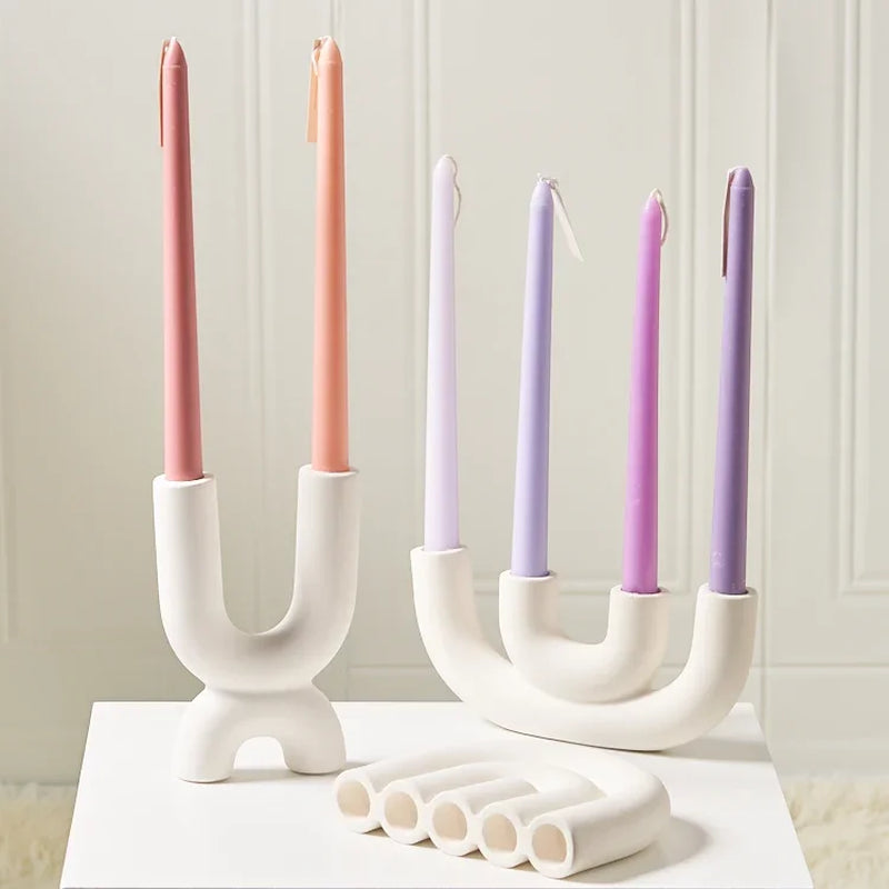 1PC Candlestick Holder Ceramic Ornament Photography Home Decoration Candle Holder Nordic Home Decor Ceramic Candelabra