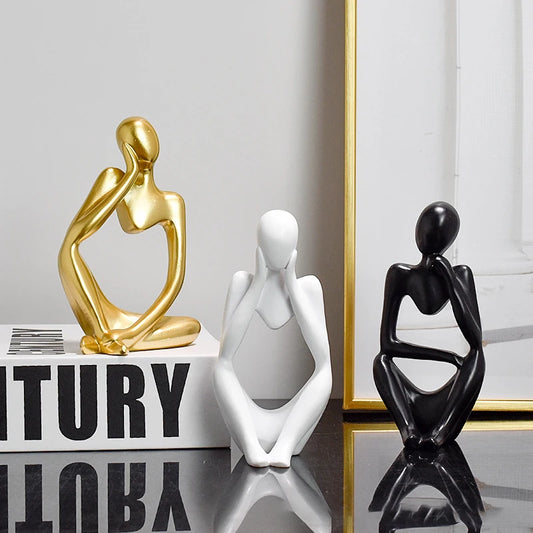 The Thinker Abstract Statues Sculptures Yoga Figurine Nordic Living Room Home Decor Decoration Maison Accessories Desk Ornaments