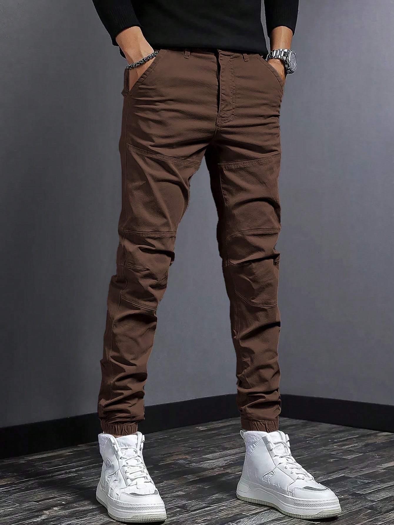 Manfinity Men Solid Slant Pocket Pants