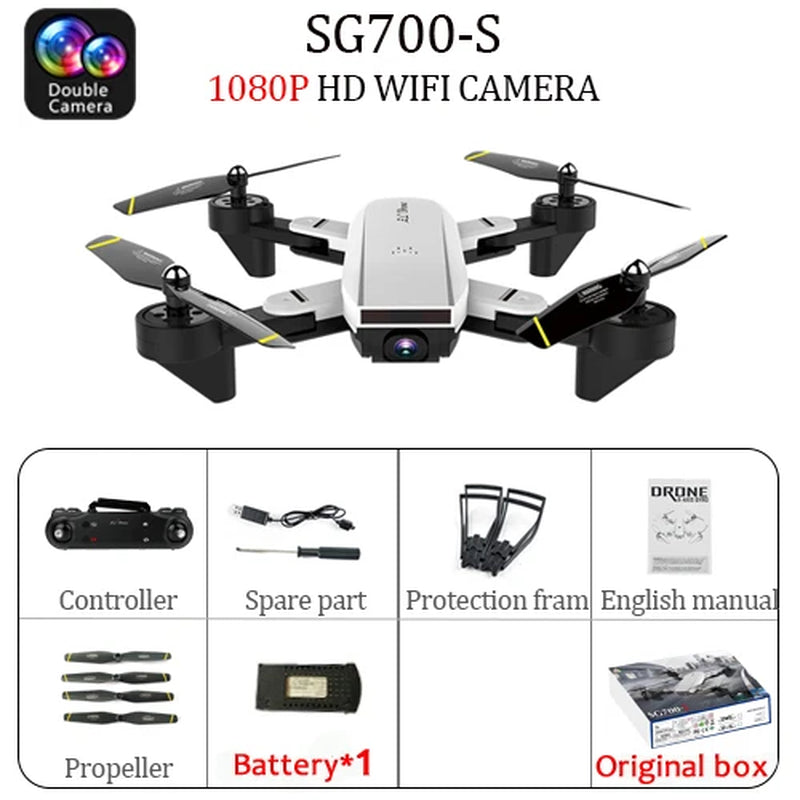 Sg700D 4K Drone with Camera Wifi Fpv Drone Hd Optical Flow Dual Camera with Gesture Photograph Altitude Hold Mode SG700 SG700S