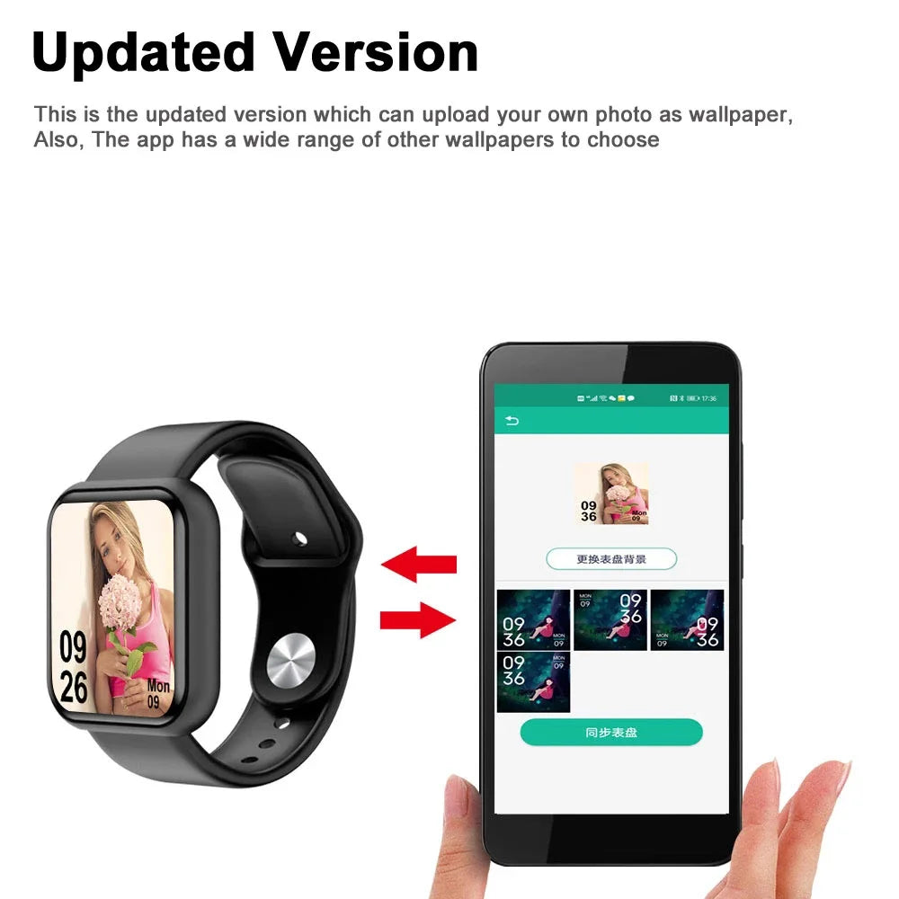 Y68 Adult Smart Watch Bluetooth Fitness Tracker Sports Watch Heart Rate Monitor Blood Pressure Smart Bracelet for Android IOS