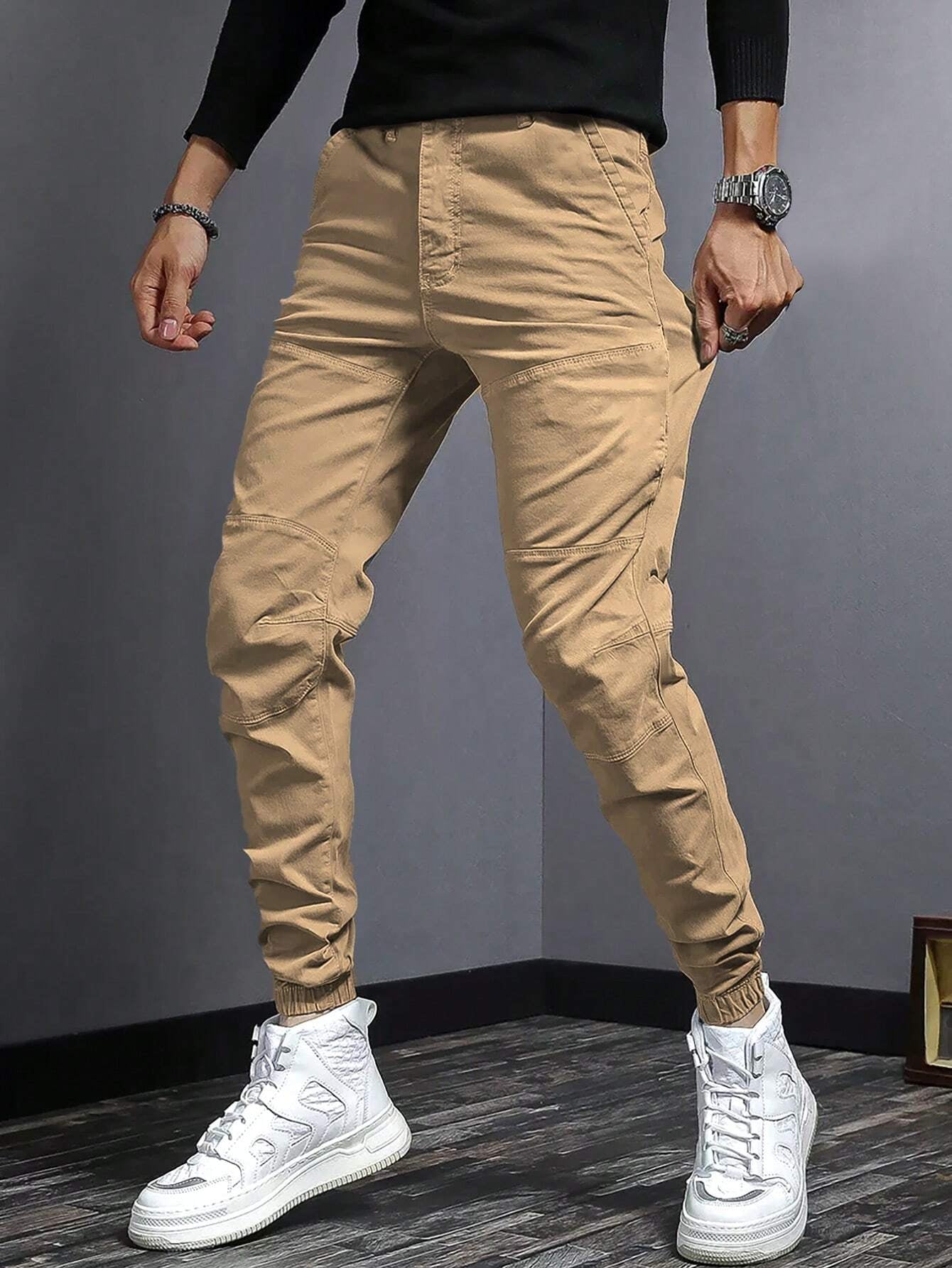 Manfinity Men Solid Slant Pocket Pants