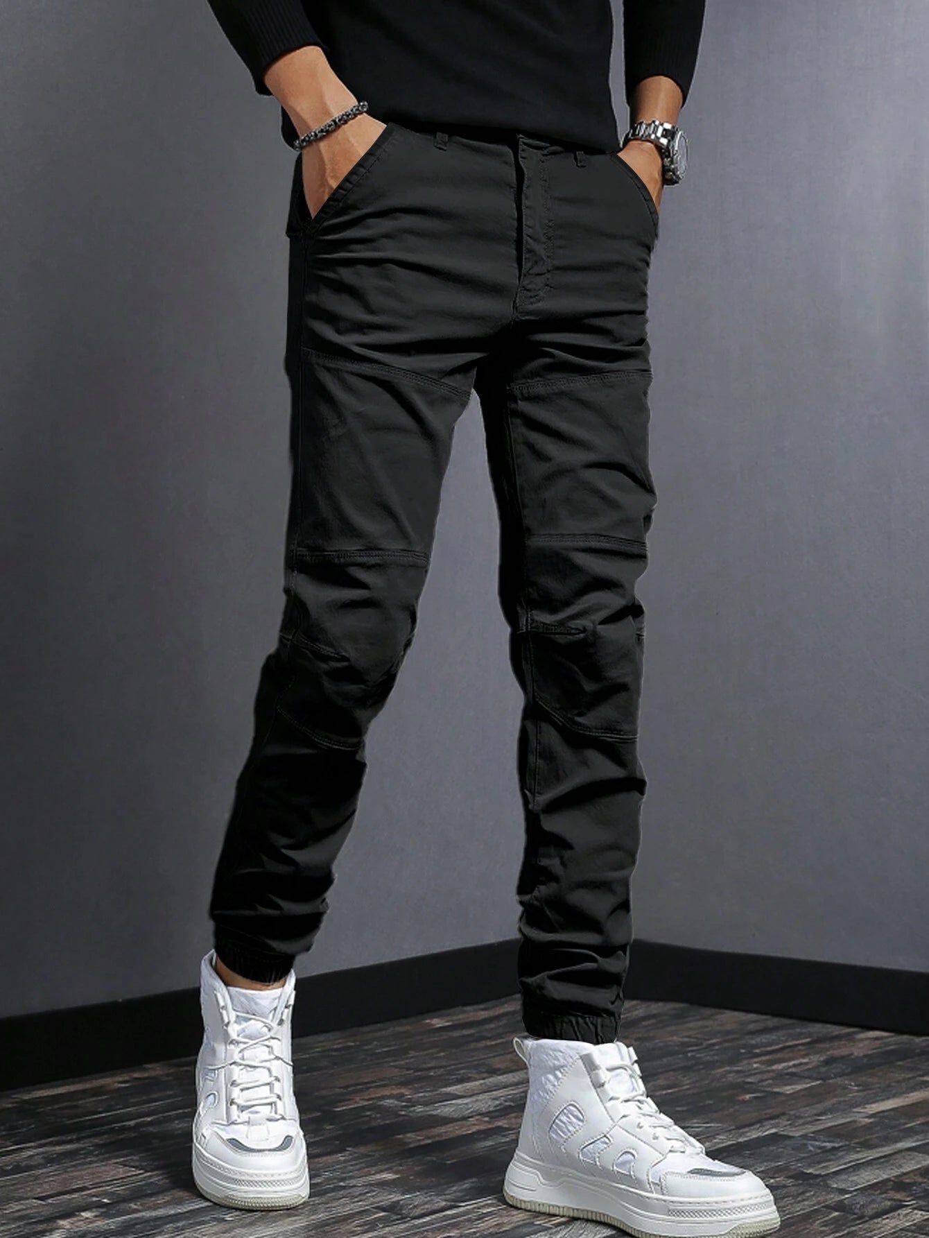 Manfinity Men Solid Slant Pocket Pants