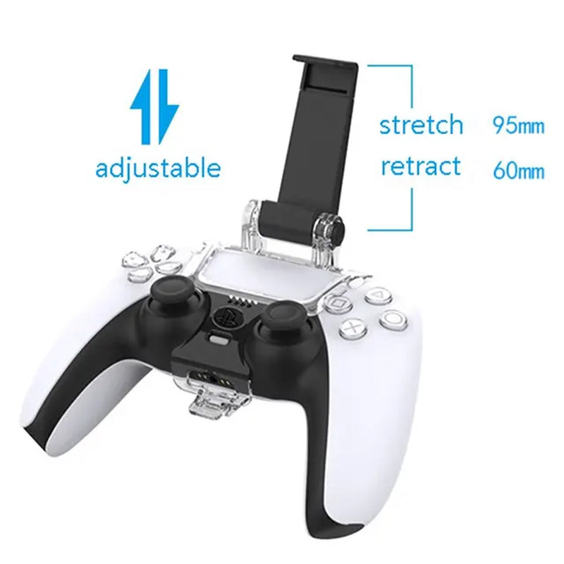 1PC Retractable Phone Holder Wireless Gamepad Handle Bracket Mobile Phone Handle Clip for PS5 Adjustable Handle Bracket