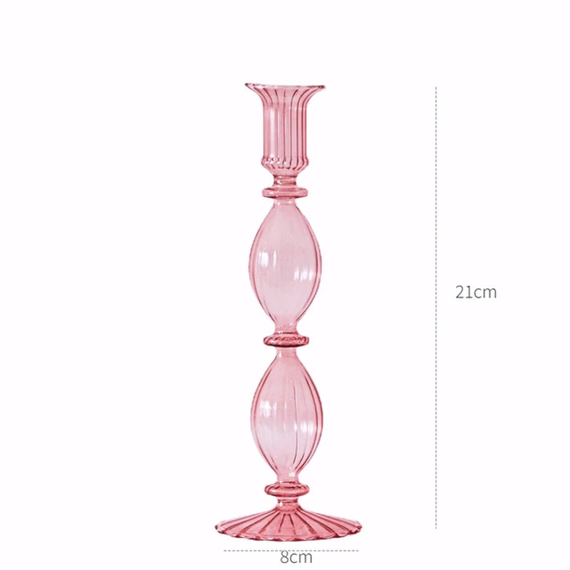 Floriddle European Candle Holder Glass Candlestick Home Decoration Wedding Decoration Candle Stick Holder Nordic Home Decor