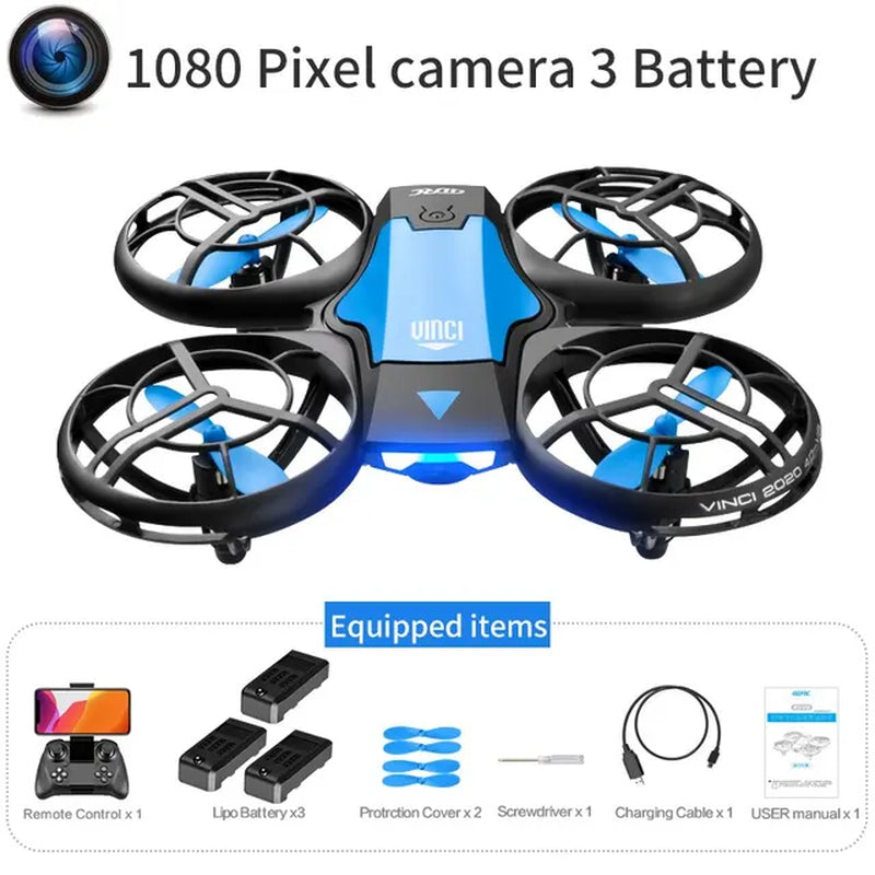 V8 New Mini Drone 4K 1080P HD Camera Drones Wifi Fpv Air Pressure Height Maintain Foldable Quadcopter RC Dron Toy Gift