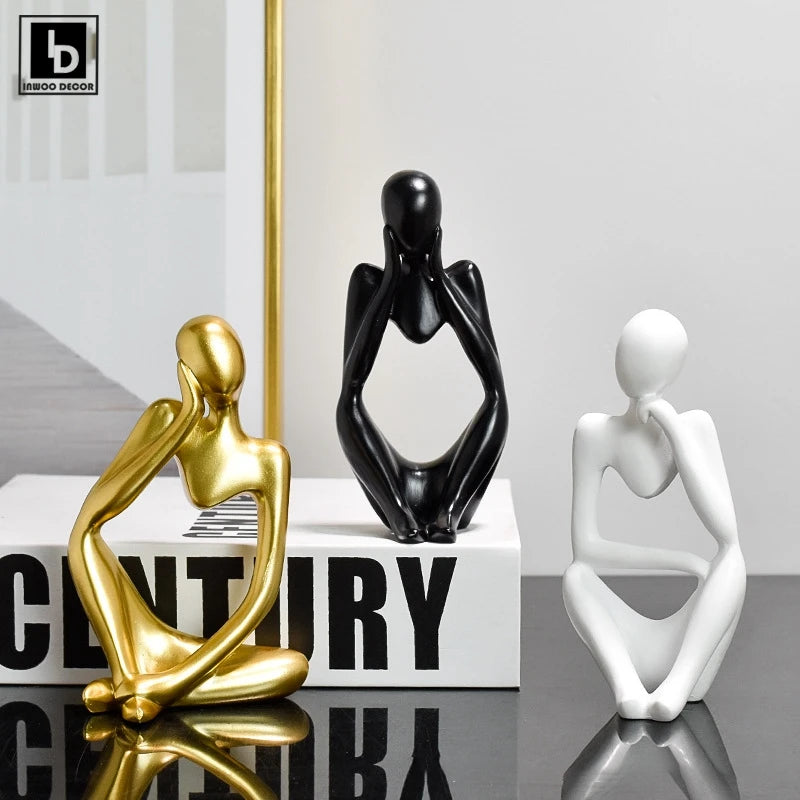 The Thinker Abstract Statues Sculptures Yoga Figurine Nordic Living Room Home Decor Decoration Maison Accessories Desk Ornaments